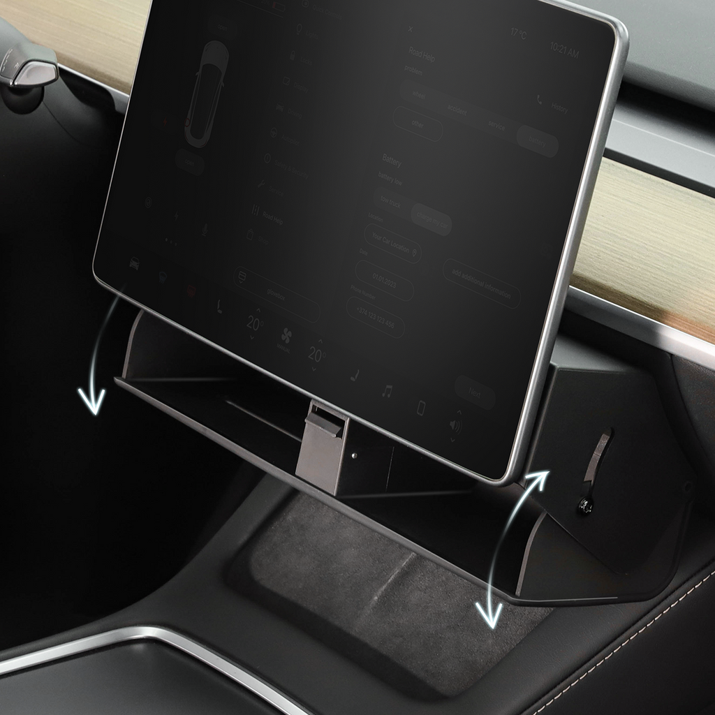 tesla model 3 y under screen storage box led light