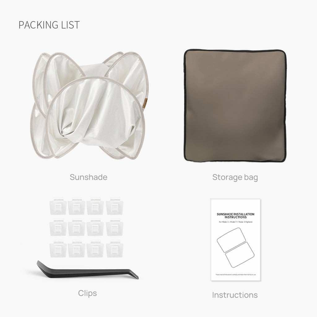 Tesla Model 3 Y Glass Roof Sunshade