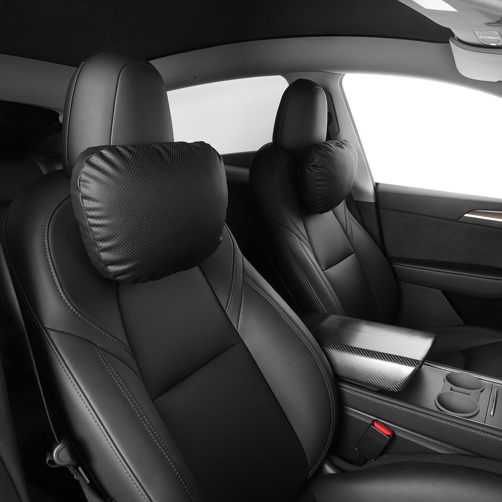 Tesla Dupont Sorna Leather  Headrest Neck Pillow (Black)
