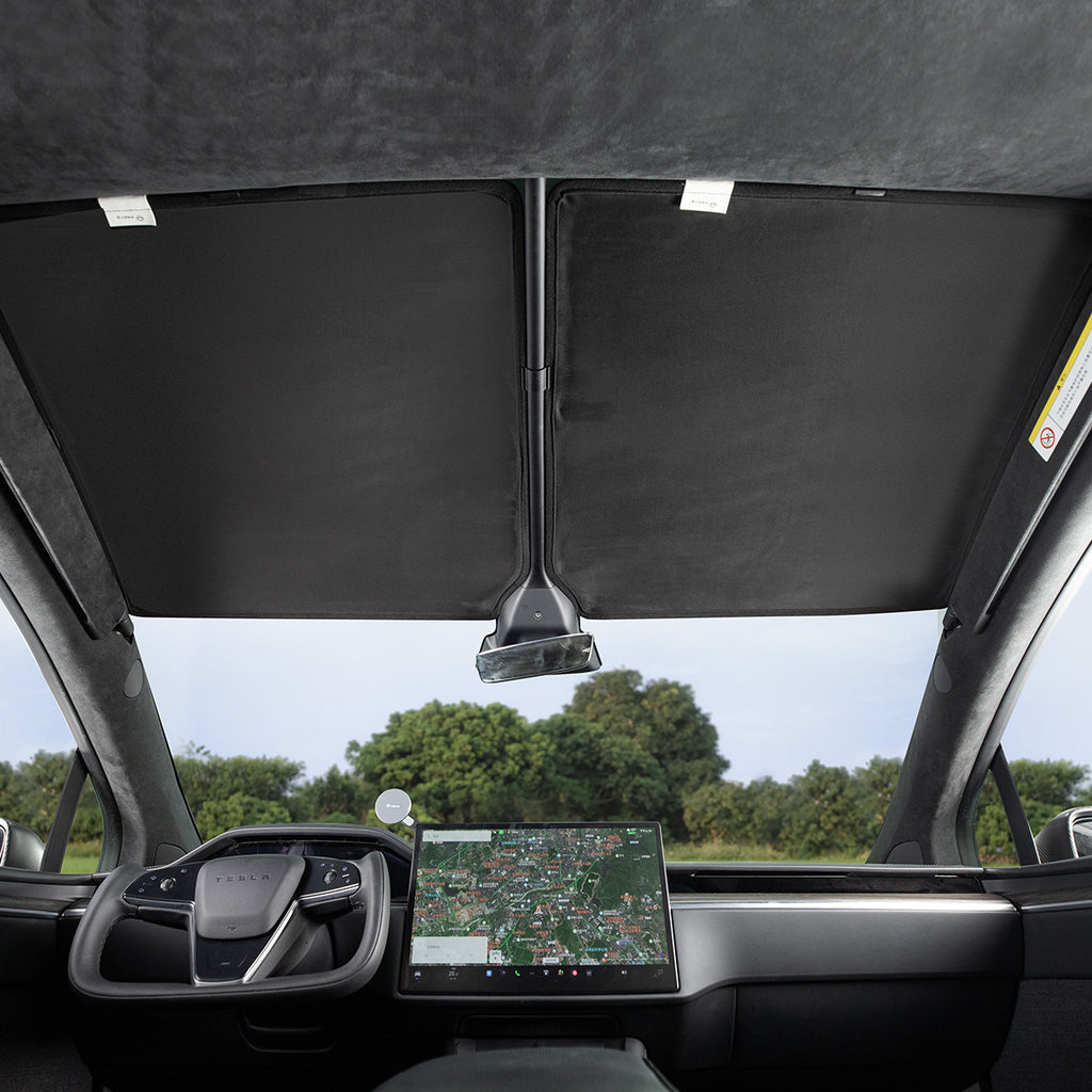 Ice Velvet Static Glassroof Sunshade for Model X (In Car)