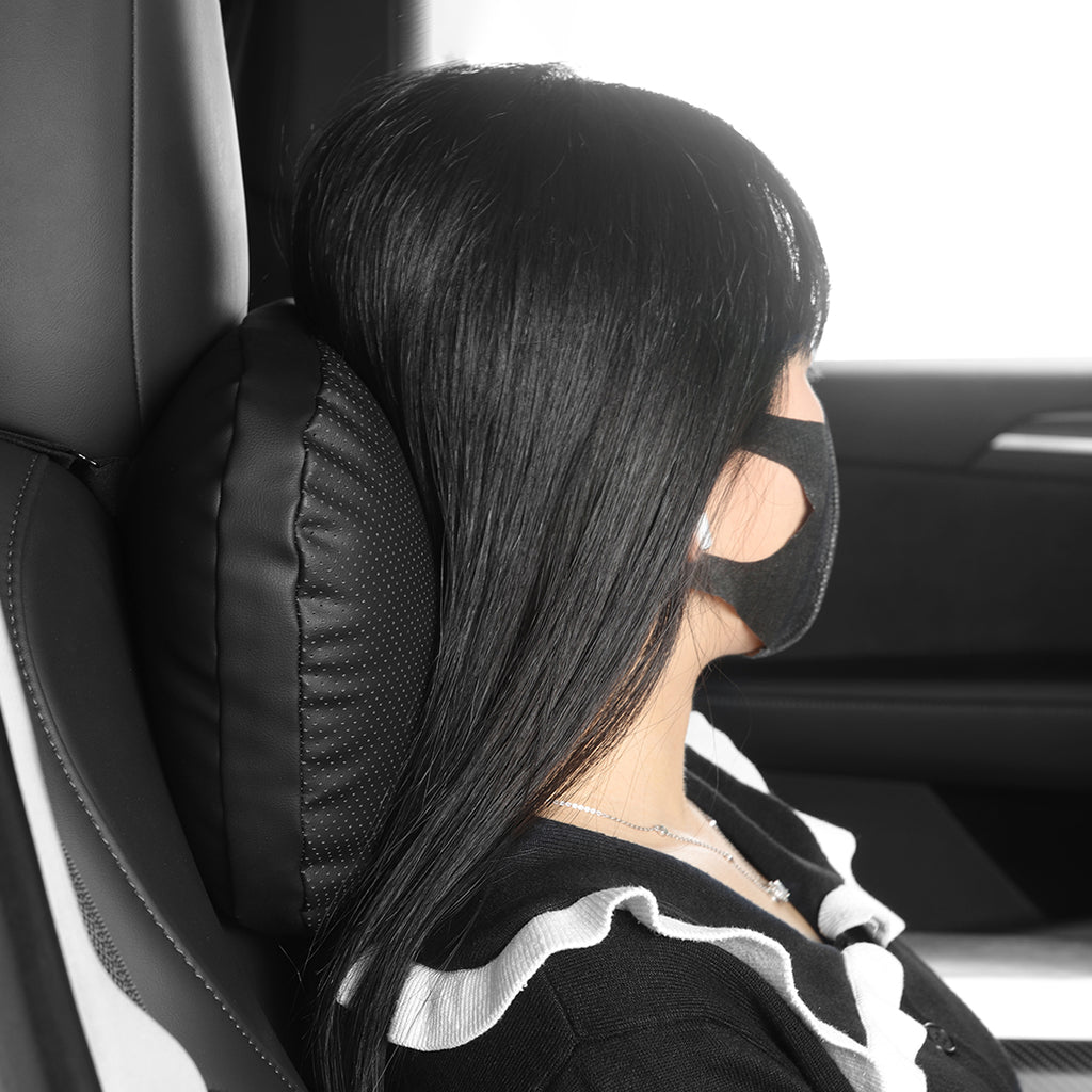 Tesla Dupont Sorna Leather  Headrest Neck Pillow (Black)