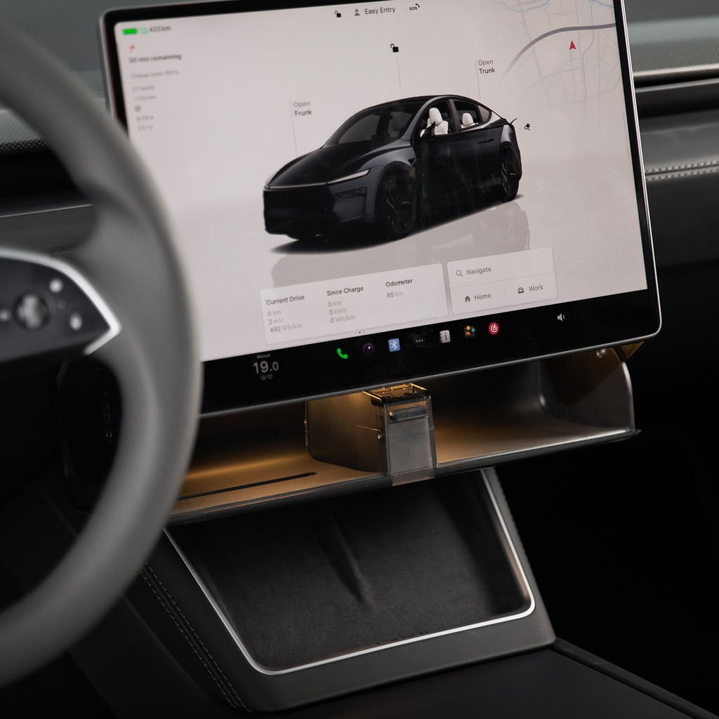 Hidden Magnetic Under Screen Storage Box for Tesla Model 3/Y