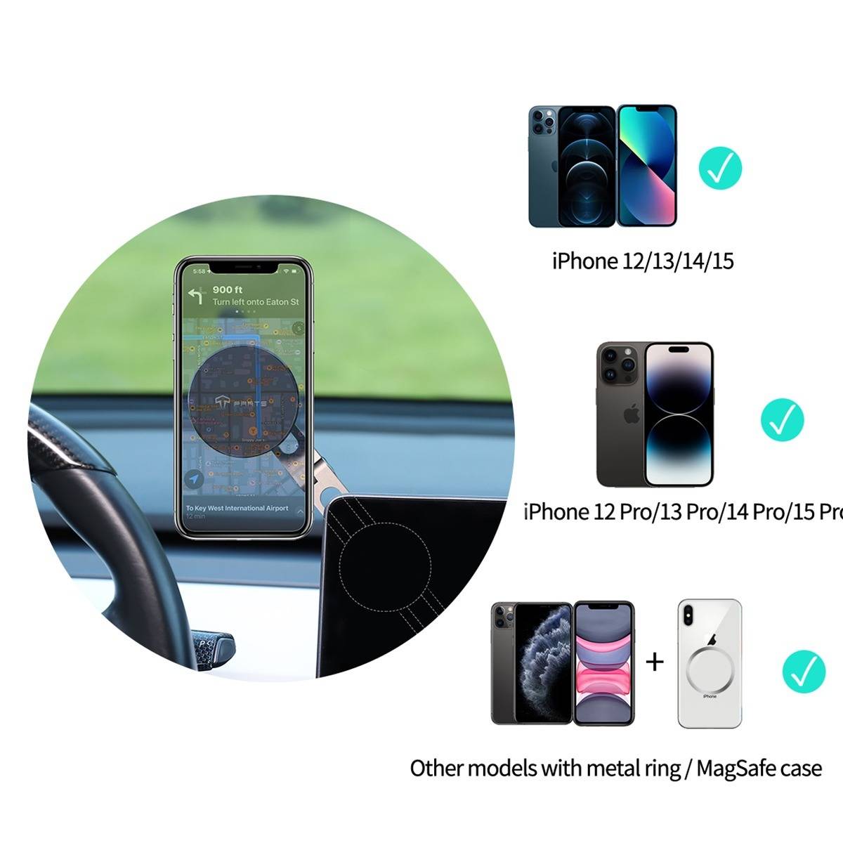 Tesla Model X Magnetic (Qi & MagSafe) Cellphone Holder