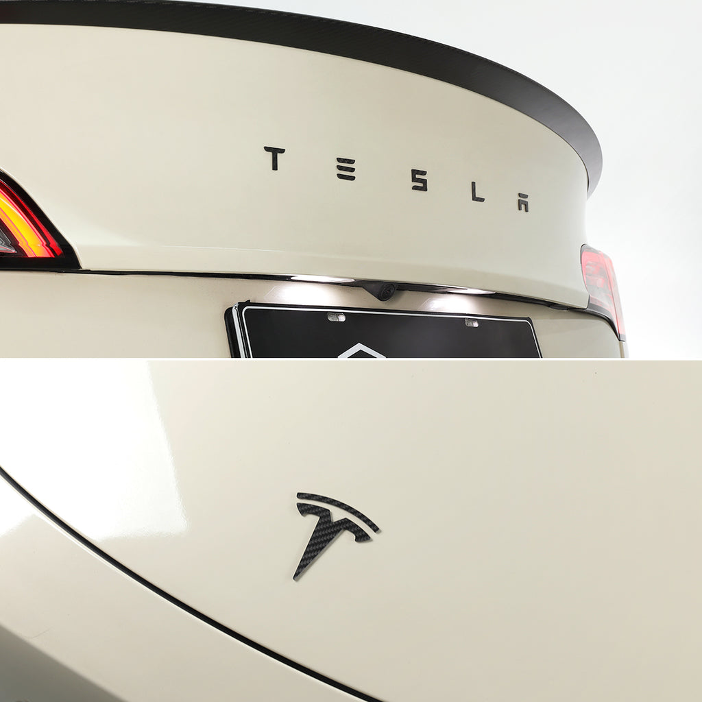 Real Carbon Fiber Front & Letters Emblem for Tesla