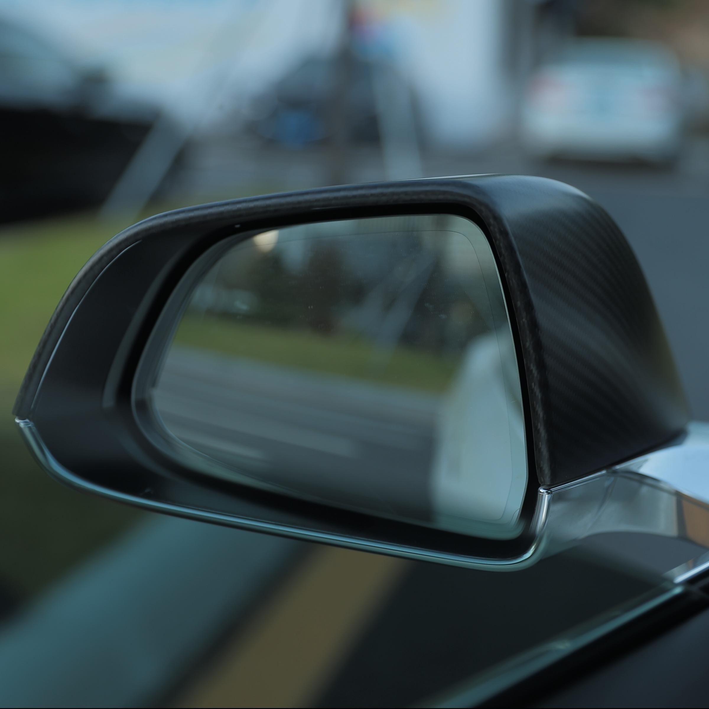 Real Carbon Fiber Side View Mirror Covers for Model 3/Y