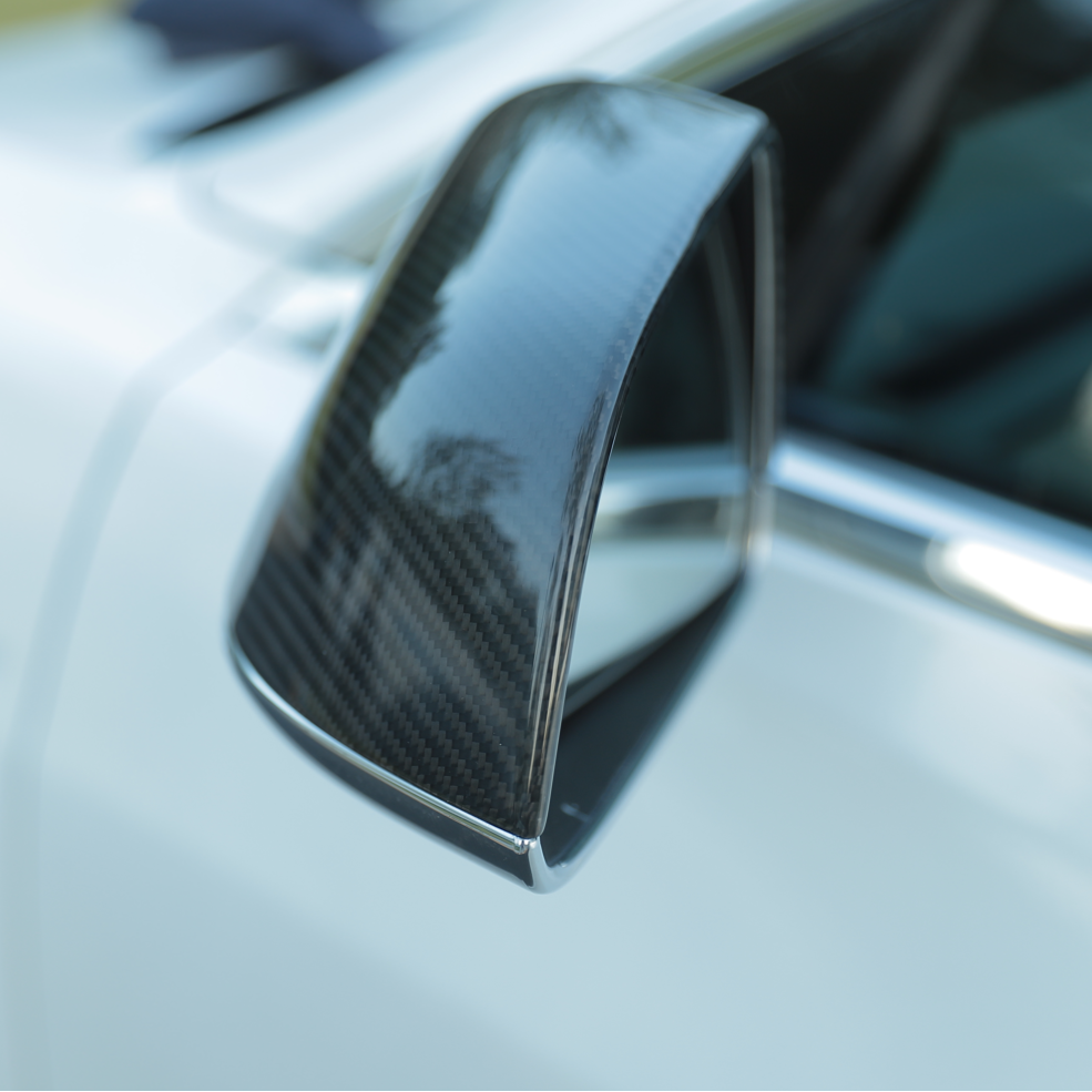 Real Carbon Fiber Side View Mirror Covers for Model 3/Y