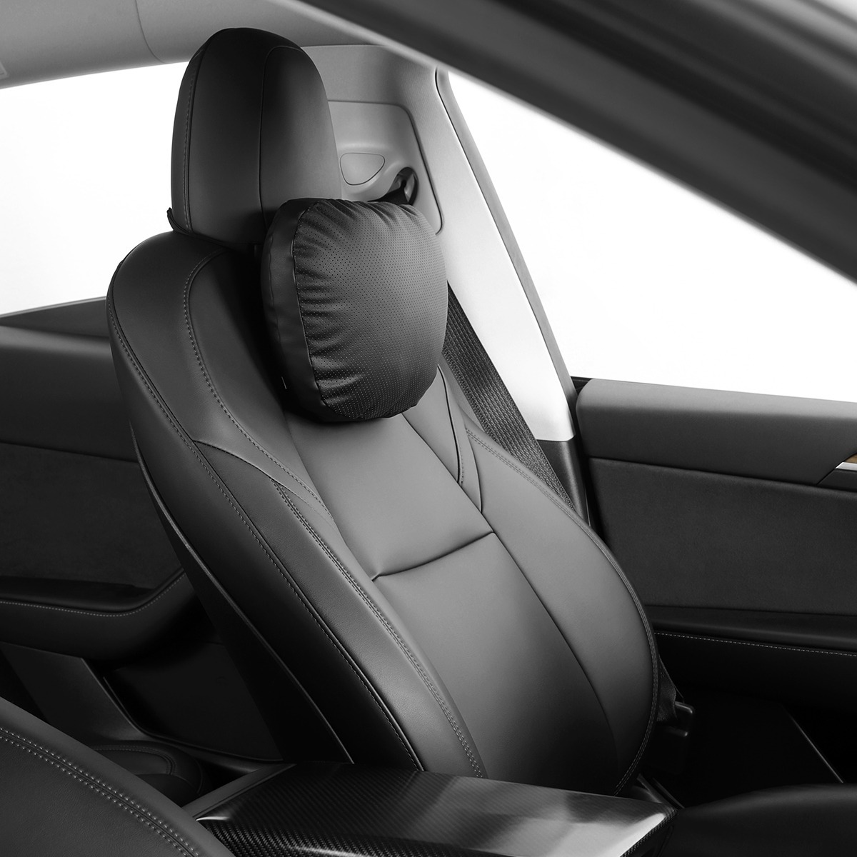 Leather Headrest Neck Pillow For Tesla