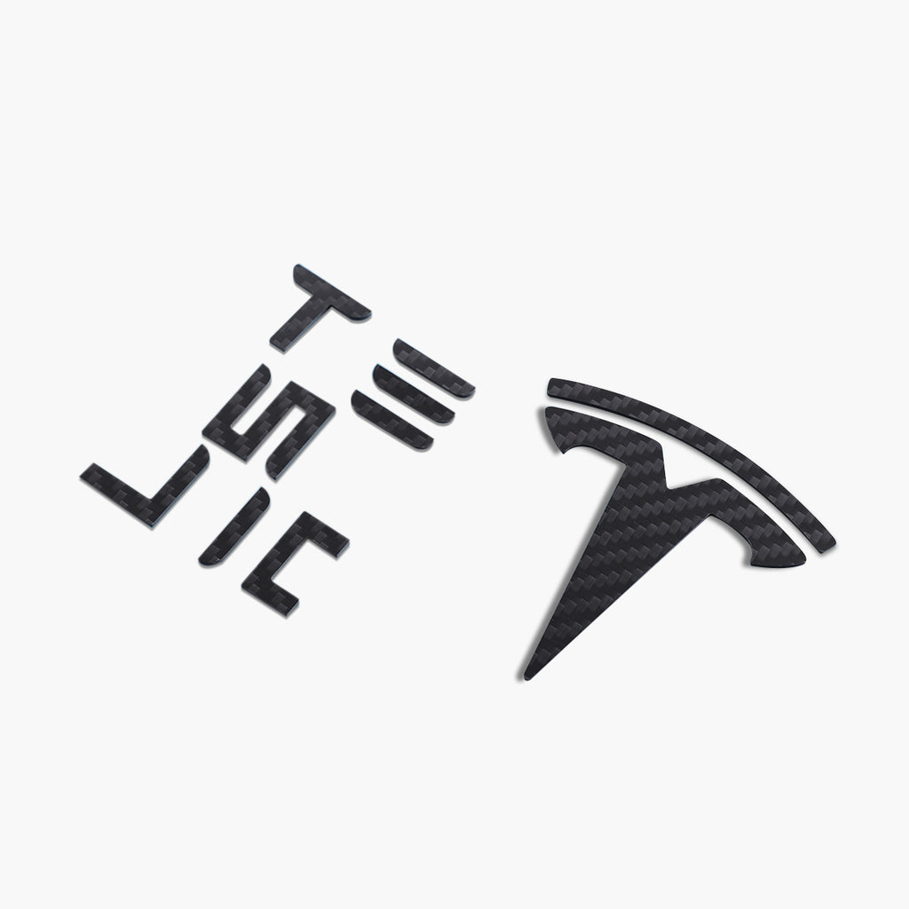Real Carbon Fiber Front & Letters Emblem for Tesla ModelY