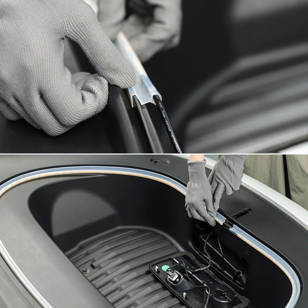 Installation of Model 3 highland 2024-2025 Front Trunk LED Light